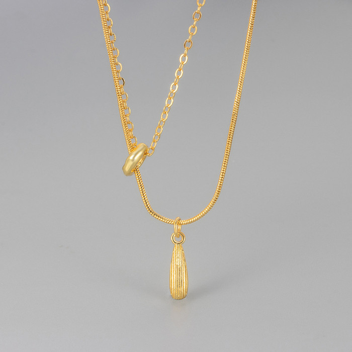 Water Drop Rotating Double Layer Necklace for Women 2025 New Spring Summer Clavicle Chain High-end Light Luxury Niche Temperament Choker