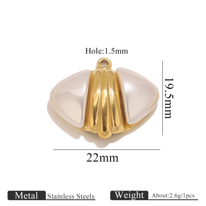 European and American Cross-Border Imitation Shell Stainless Steel Five-Pointed Star Pendant DIY Vacuum Gold-Plated Shell Hanging Decoration Accessories