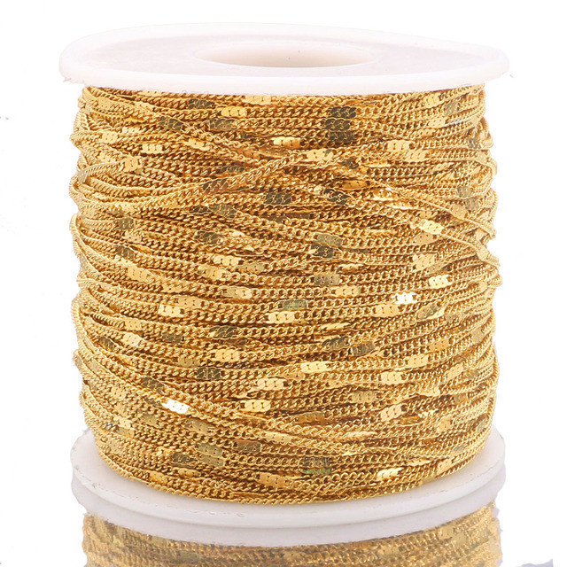 Stainless Steel Side Flat Chain Chain Women's Necklace Bracelet Making DIY Handmade Supplies Accessories