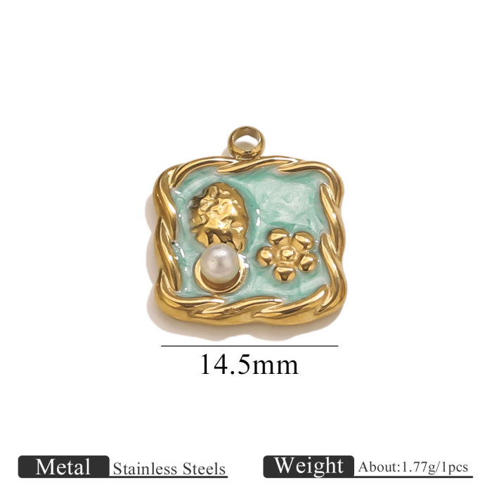 Cross-Border Stainless Steel New Oil-Drip Turtle Strawberry Crab Pendant DIY Bracelet Necklace Jewelry Hanging Ornament