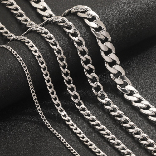 Stainless Steel NK Rice Chain Waterproof Titanium Steel Cuban Chain Decorative Chain DIY Necklace Bracelet Jewelry Accessories Wholesale