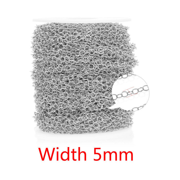 Stainless Steel Round Cross Chain DIY Jewelry Handmade Chain Necklace Bracelet Chain Making Supplies Accessories