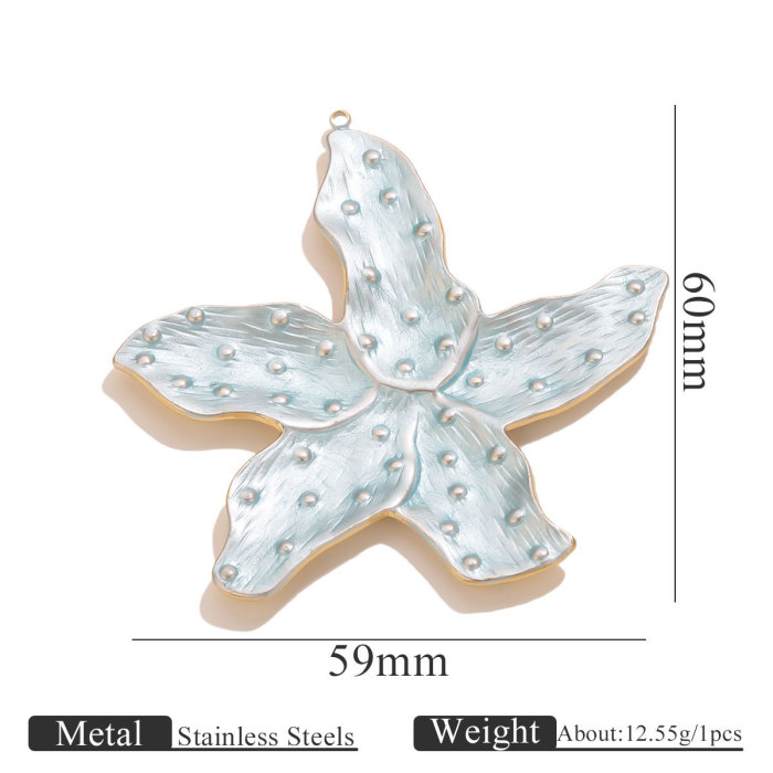 Stainless Steel Starfish Oil Drop Large Pendant DIY Women's Necklace Beach Style Pendant Titanium Steel Jewelry Acces...