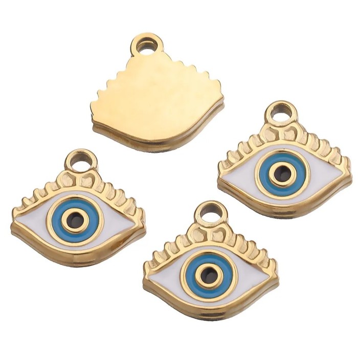 Enamel Oil Drop Devil's Eye DIY Stainless Steel Jewelry Accessories Bracelet Necklace Sweater Chain Pendant