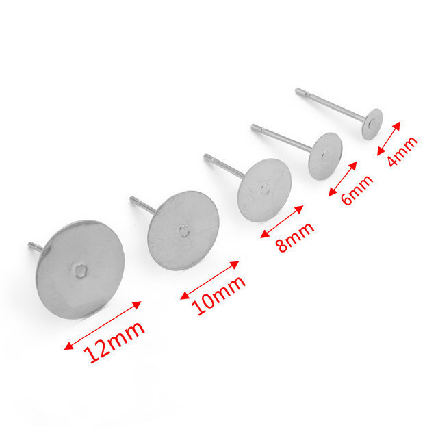 Stainless Steel Earrings Studs Blank Backs DIY Earring Making Supplies Ear Plugs Jewelry Accessories Wholesale
