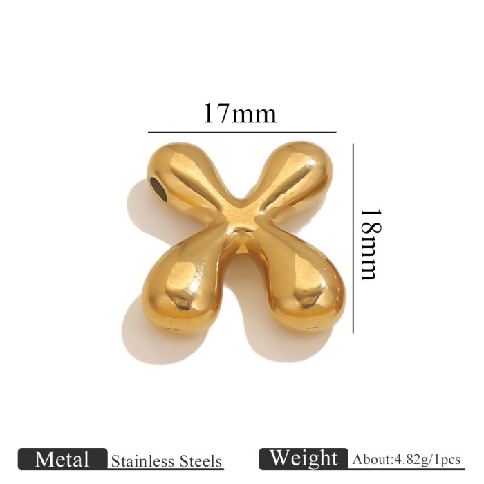 Stainless Steel Gold Q Version Cute Diy26 English Alphabet Pendant Necklace Jewelry Accessories