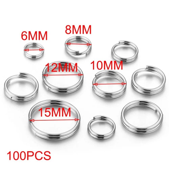 Stainless Steel Double Circle Horse Ring Key DIY Accessories Mini Key Ring Connector Double Layer Ring Double Loop Waterproof