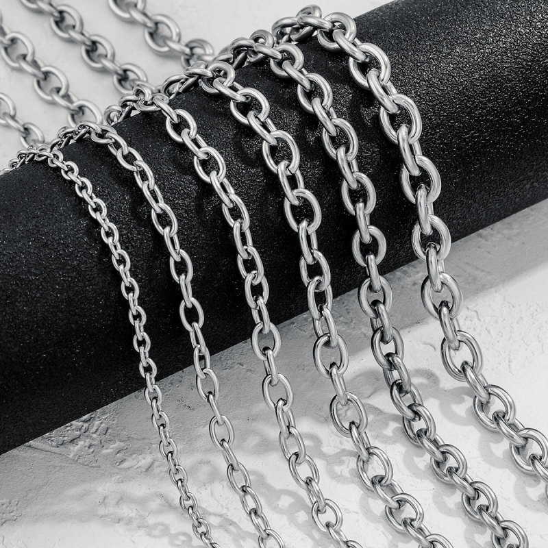 Stainless Steel Chain Jewelry DIY Handmade Accessories Material Cross Chain Necklace O Chain Rust-Free Chain Accessories