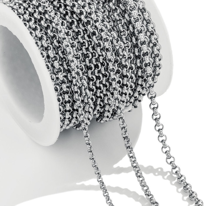 Mi Chain O-shaped Stainless Steel Round Pearl BL Chain DIY Titanium Steel Women's Collarbone Sweater Pendant Chain Waterproof Making