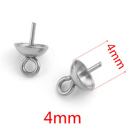 Stainless Steel Pearl Holder Pendant 9-pin Bead Cap Vacuum Thread Multi-specification DIY Handmade Jewelry Accessories