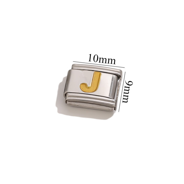 New Titanium Steel Gold Plated English Letter DIY Italian Module Bracelet Italian Charm Bracelet