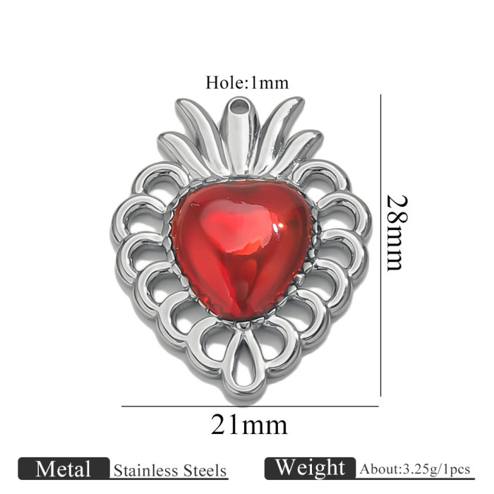 Stainless Steel Electroplated 18K Women's Necklace Pendant Color Retention Popular DIY Heart Wings Pendant Hanging De...