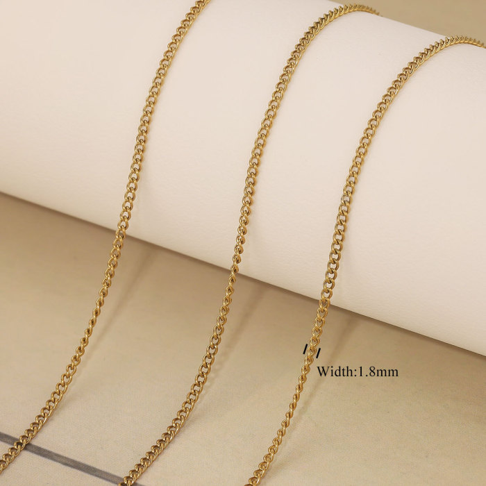 Stainless Steel 18K Vacuum Plated Bead Chain Box Chain Cross Chain DIY Necklace Bracelet Jewelry Accessories