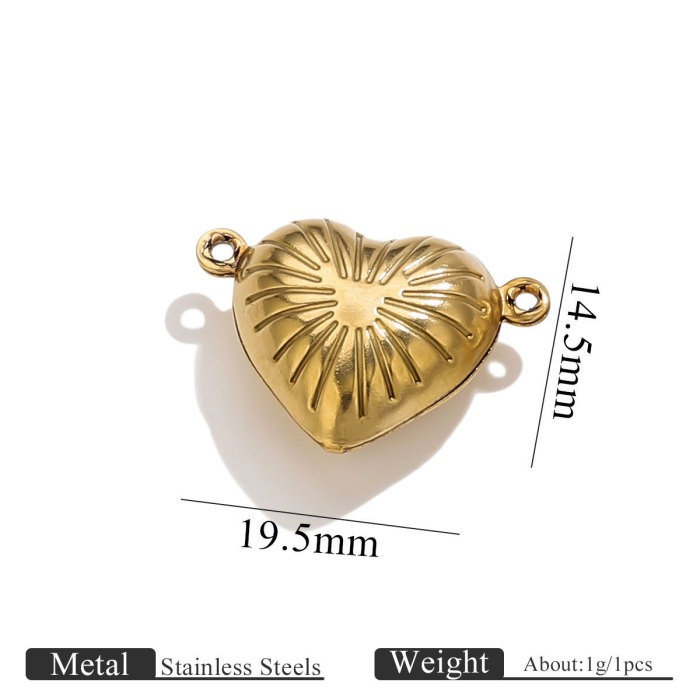 Stainless Steel Double Hole Hollow Pendant Heart-shaped Pentagram Bracelet Necklace Jewelry Handmade Connector Access...