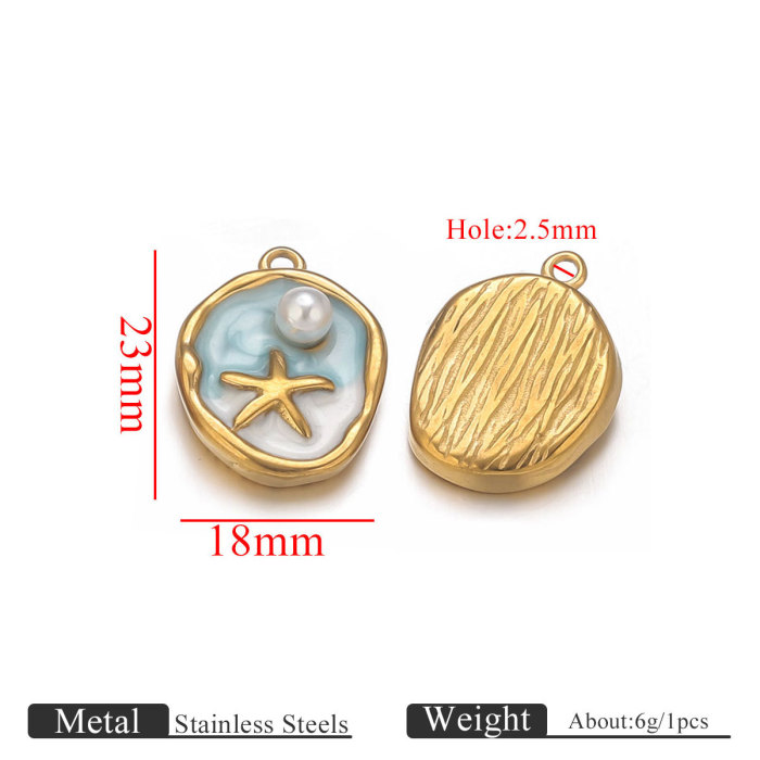 Stainless Steel Multi-style Oil Drop Flower Pendant DIY Flower Shell Fashion Clothing Pendant Bracelet Necklace Acces...