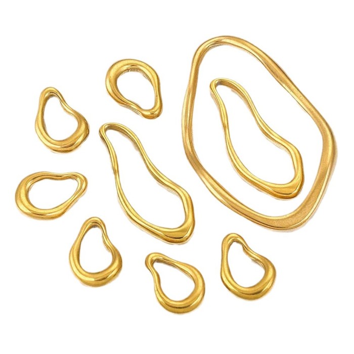 Stainless Steel Creative Oval Geometric Twisted Hydraulic Earrings DIY Handmade Jewelry Accessories Wholesale
