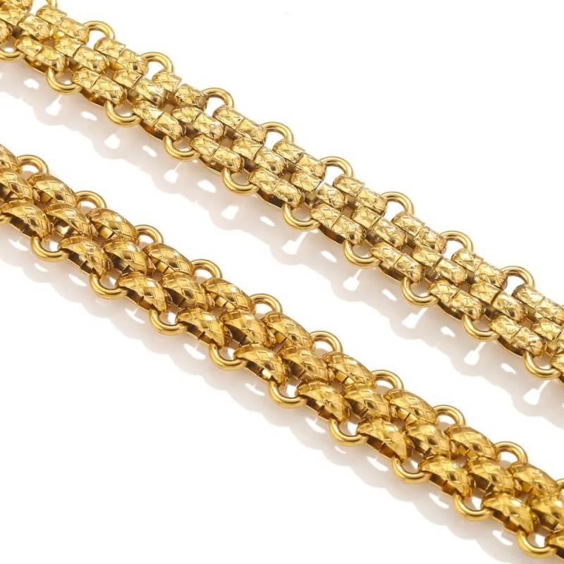 Stainless Steel Hip-Hop Heavy Metal Thick Chain DIY Titanium Steel European and American Fashion Semi-Finished Chain Handmade Bag Chain