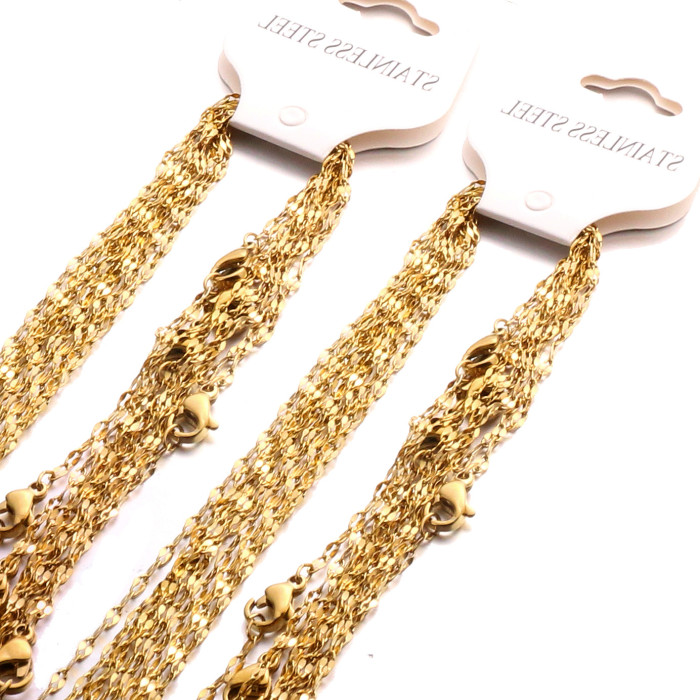 Women's Titanium Steel Lip Necklace Stainless Steel Water Ripple Chain Collarbone Chain FIY Jewelry Accessories Necklace