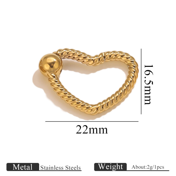 Stainless Steel Polished Heart Spring Clasp Necklace Clasp Round Ring Adjustable Titanium Steel DIY Slingshot Clasp Jewelry Accessories Making