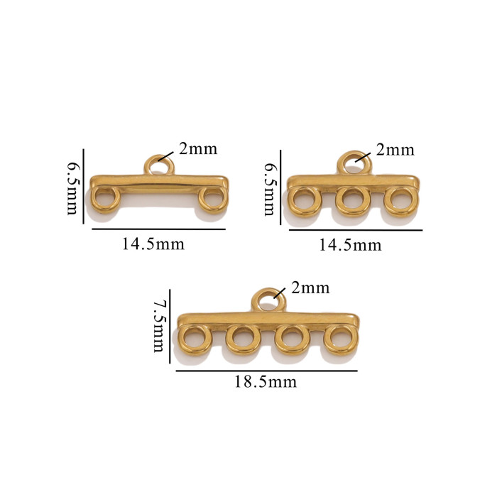 Stainless Steel Integrated Multi-strand Multi-hole Bend Connector DIY Jewelry Making Supplies Accessories Wholesale