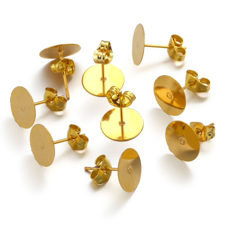 Stainless Steel Earrings Studs Blank Backs DIY Earring Making Supplies Ear Plugs Jewelry Accessories Wholesale