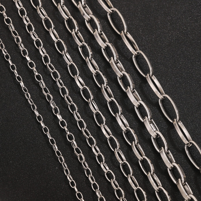 Stainless Steel Chain O-Link Oval Chain DIY Bracelet Material Pearl Necklace Extension Chain Accessories Wholesale