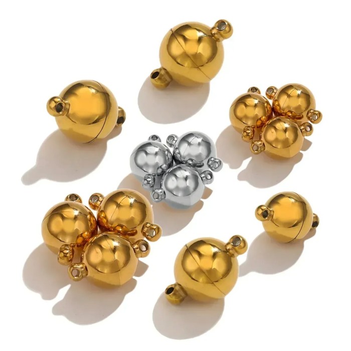 Stainless Steel Polished Magnetic Clasp Round Magnet Tail Clasp Connector Titanium Steel Leather Bracelet Making DIY Jewelry Accessories