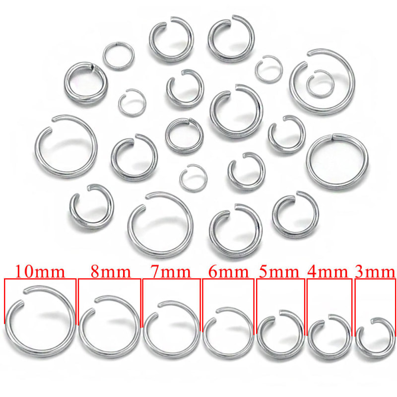 Stainless Steel Jump Rings Open Rings Non-Rust Closed Rings Titanium Steel DIY Jewelry Accessories Connectors Handmade