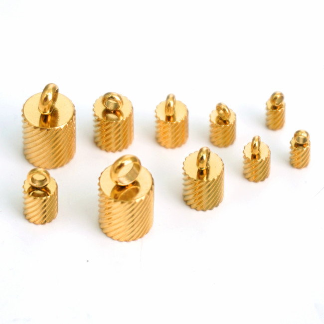 Stainless Steel Textured Bucket Chain Clasp Rope Clasp Leather Cord Connector DIY Vacuum Plated Handmade Jewelry Accessories 18K Plated