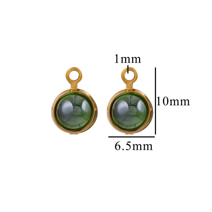 Stainless Steel Jewelry Accessories Birthstone DIY Necklace Earrings Colorful Jewelry Accessories Wholesale