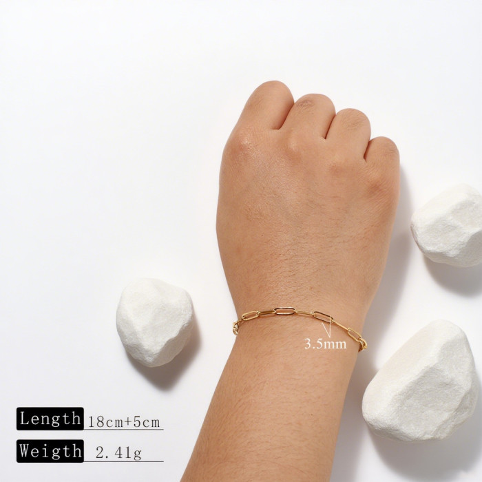 European and American INS Style Gold Titanium Steel Bracelet Adjustable Multiple Chain Types Clavicle Chain Neck Chain Blade Titanium Steel Chain