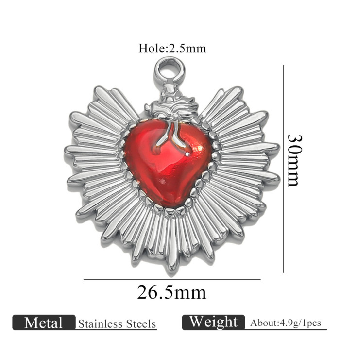 Stainless Steel Electroplated 18K Women's Necklace Pendant Color Retention Popular DIY Heart Wings Pendant Hanging De...