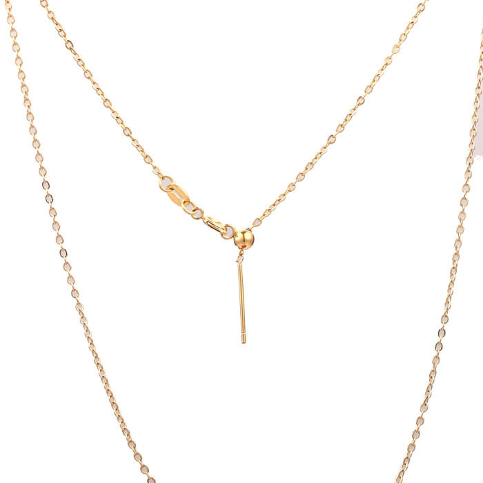 45cm Titanium Steel Clavicle Spring Clasp Universal Adjustable Chain Stainless Steel Necklace Silicone DIY Bead Pendant Accessories