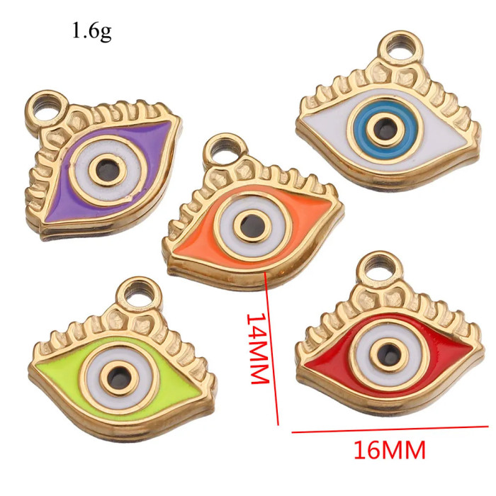 Enamel Oil Drop Devil's Eye DIY Stainless Steel Jewelry Accessories Bracelet Necklace Sweater Chain Pendant