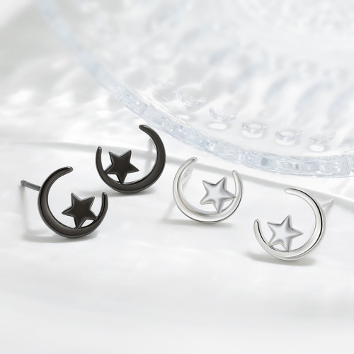 Minimalist Mini Star and Moon Earrings Starry Style Fashionable Versatile Sweet Fresh Moon and Star Stud Earrings