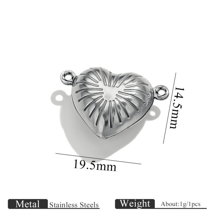 Stainless Steel Double Hole Hollow Pendant Heart-shaped Pentagram Bracelet Necklace Jewelry Handmade Connector Access...