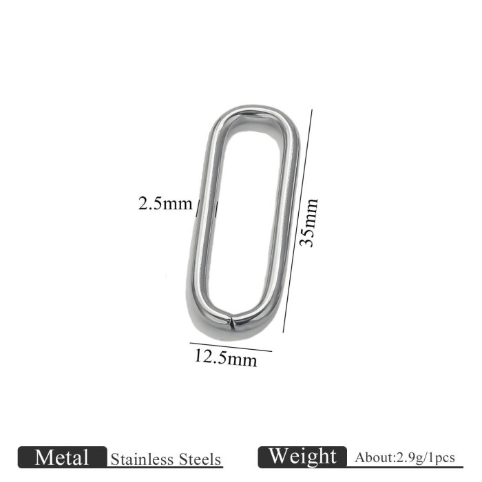 Stainless Steel Oval Sunflower Seed Buckle Necklace Buckle DIY Handmade Semi-finished Pendant Buckle Jewelry Buckle J...
