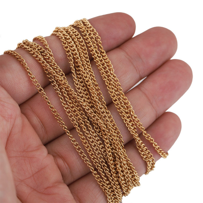 Stainless Steel Gold Inlaid Side Chain Necklace DIY Handmade Jewelry Hanging Chain Wholesale Accessories
