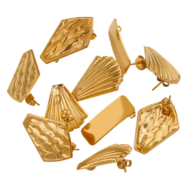 Stainless Steel 18K Gold Plated with Hanging Titanium Steel Earrings Making Supplies Accessories DIY Earrings Studs E...