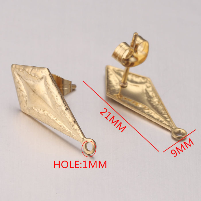 Stainless Steel Earring Accessories Ear Hooks DIY Handmade Round Hoop Bead Earrings Vacuum Gold Plated Ear Jewelry