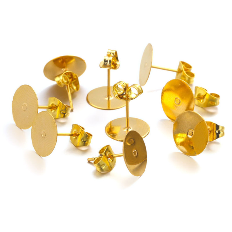 Stainless Steel Earrings Studs Blank Backs DIY Earring Making Supplies Ear Plugs Jewelry Accessories Wholesale