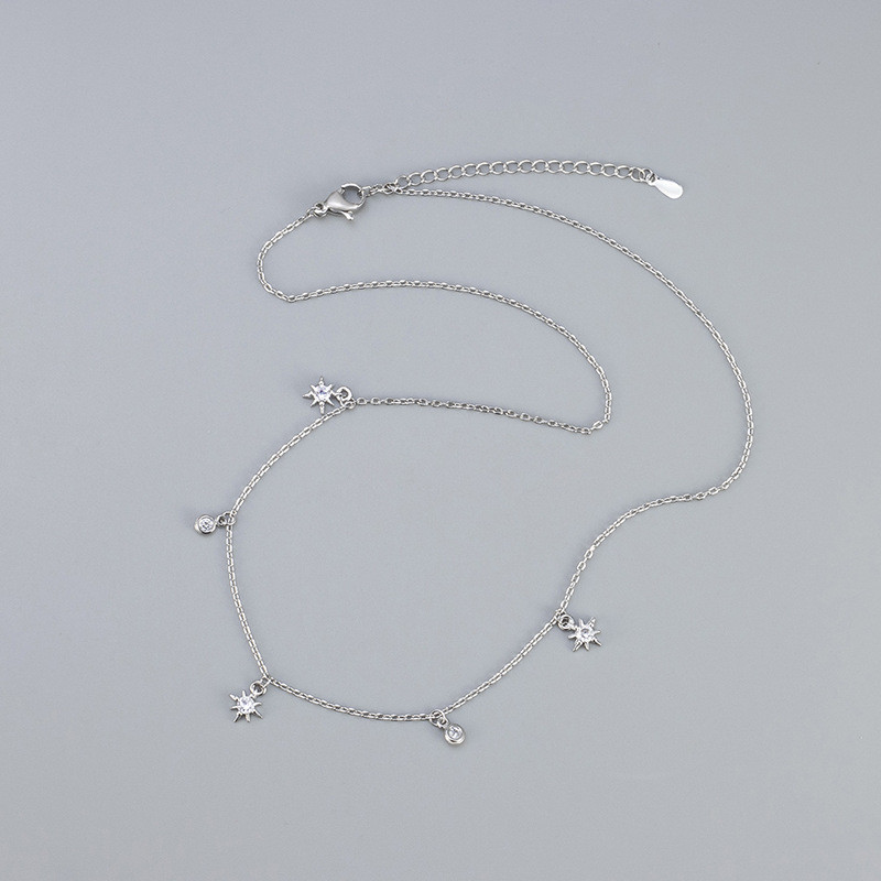 European and American Cross-Border Light Luxury Star Zircon Necklace 2024 New High-End Design Niche Versatile Collarbone Necklace