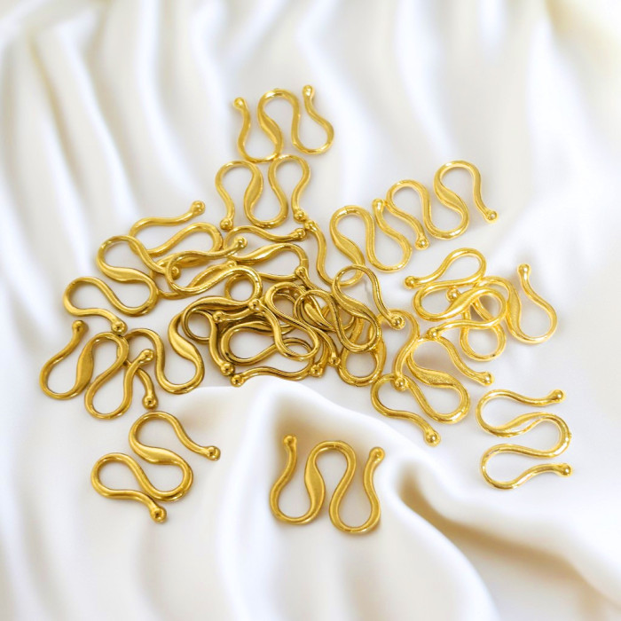 Stainless Steel 18K Gold Plated Color Retention M Clasp S Clasp Bracelet Necklace End Connector Handmade DIY Jewelry...