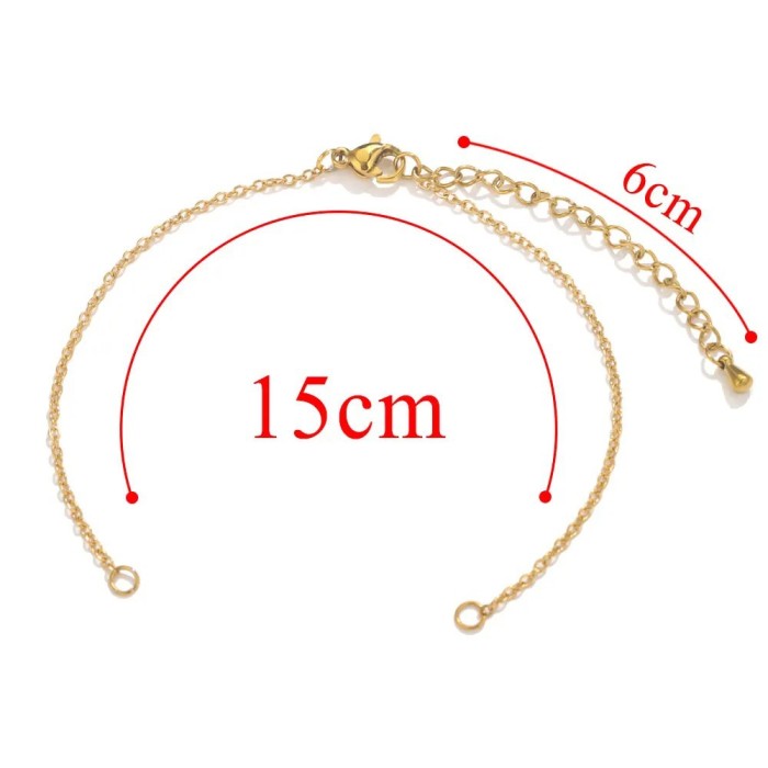 Stainless Steel DIY Bracelet Long Cross Adjustable Titanium Steel Bracelet Accessories Real Gold Plated Semi-finished Basic Chain