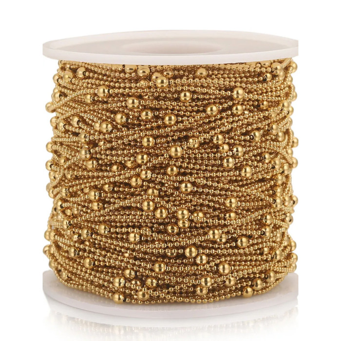 Stainless Steel Bead Chain Bead Chain Stainless Steel Chain Round Bead Chain DIY Necklace Bracelet Making Jewelry Accessories