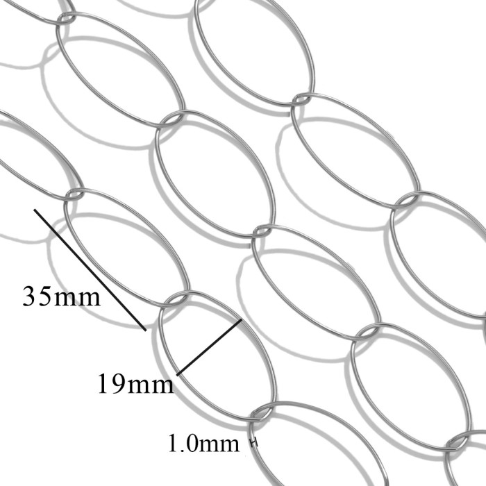 Simple Large Chain Electroplated 18K Real Gold Korean Handmade Chain DIY Jewelry Accessories Necklace Bracelet