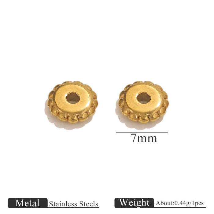 Stainless Steel Perforated Wheel Spacer Beads Gear Spacer Beads DIY Bracelet Spacer Bead Material Wholesale