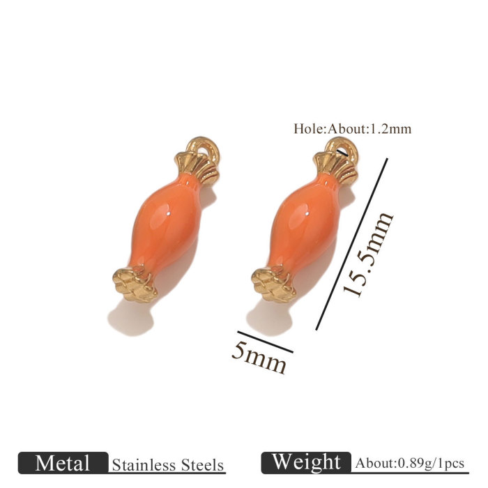 Stainless Steel Oil Drop Cartoon Pendant Dolphin Candy Flower Shell Jewelry Necklace Bracelet Pendant Accessories