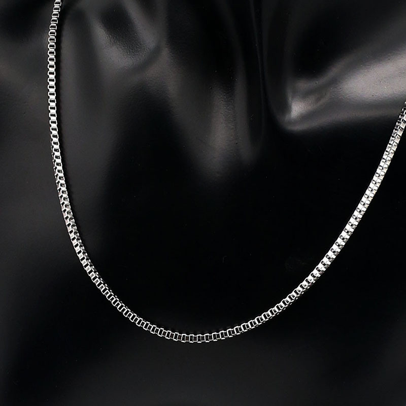 Stainless Steel Necklace Short Box Chain DIY Square Box Necklace Necklace Jewelry Pendant Chain Accessories