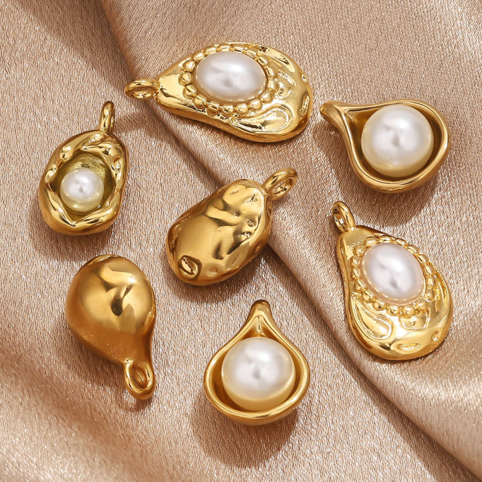 Stainless Steel Irregular Base Pearl Pendant Simple Niche Unique DIY Necklace Bracelet Jewelry Accessories